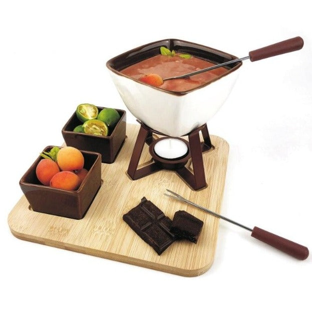 Service à fondue au chocolat avec bougie - 4 personnes