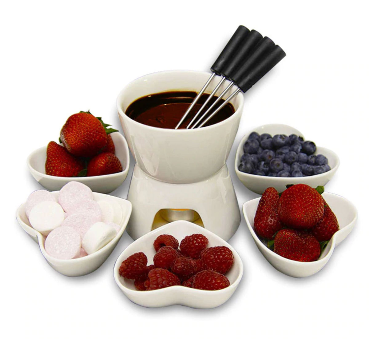 Roexboz Service à fondue au chocolat, accessoires en céramique